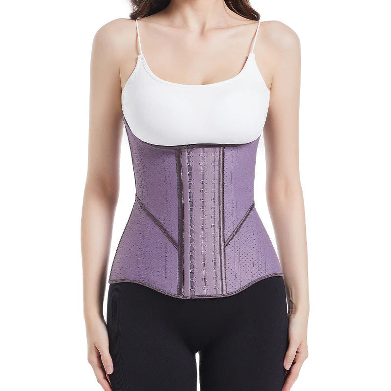 European and American latex purple [double-layer] waist belt tightens abdominal belt shaping