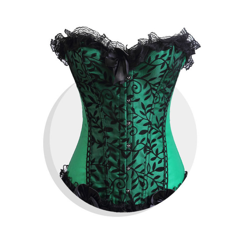 Fishbone waist with bust, court lace border outer garment, shapewear