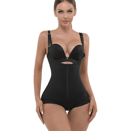 European and American Style Camisole Shapewear Body Shaping Lace Bodysuit Triangle Zipper Butt Lift Shapewear