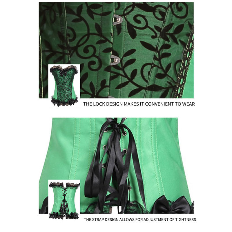 Fishbone waist with bust, court lace border outer garment, shapewear