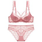 European and American Style Sexy Lace Lingerie Thin Cotton Large Bust Minimizer Plus Size Side Breast Collection Anti-Sagging Set
