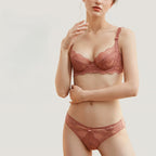 New Sexy Lace Large Bust Minimizer Push-Up Bra Set Ultra-Thin