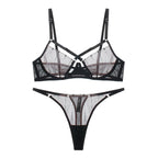 Sexy Large Bust Minimizer Plus Size Lingerie Set Cross Strap Lace Bra