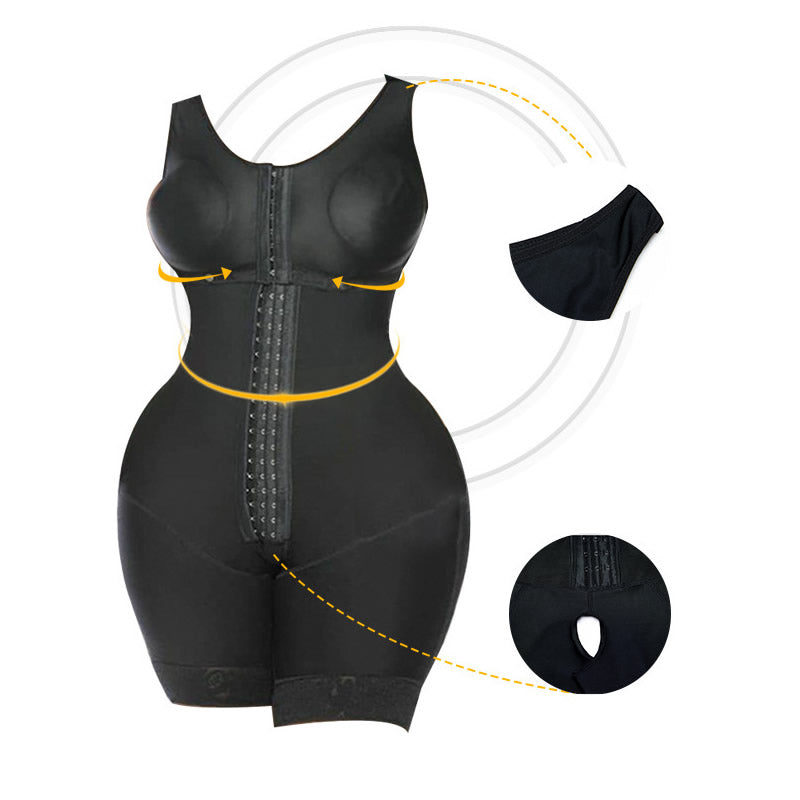 European and American detachable shoulder buckle postpartum abdominal plus size shapewear