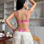 French Style Lingerie Sexy Ultra-Thin Mesh Lace Bra Large Bust Minimizing Plus Size Erotic Lingerie Set