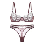 Sexy Lingerie French Style Ultra-Thin Embroidered Lace Lingerie for Large Busts, Minimizing and Anti-Sagging
