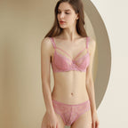 Sexy Lingerie Thin Cotton Large Bust Minimizer Side Breast Collection Anti-Sagging Plus Size Lace Set for Teen Girls