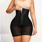 Europe and America increase high waisted and abdominal three row buckle tightening hip lifting pants