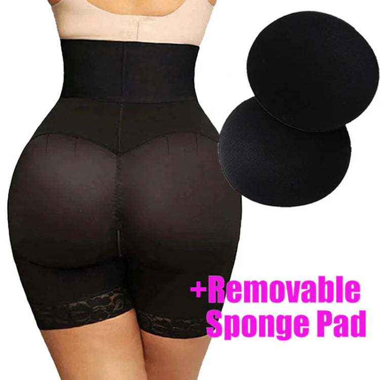Plus size women's round belly hip cushion seamless non rolling lifting hip shaping pants