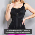 Women's outdoor fitness waist anti roll vest with bra, zipper shaping top