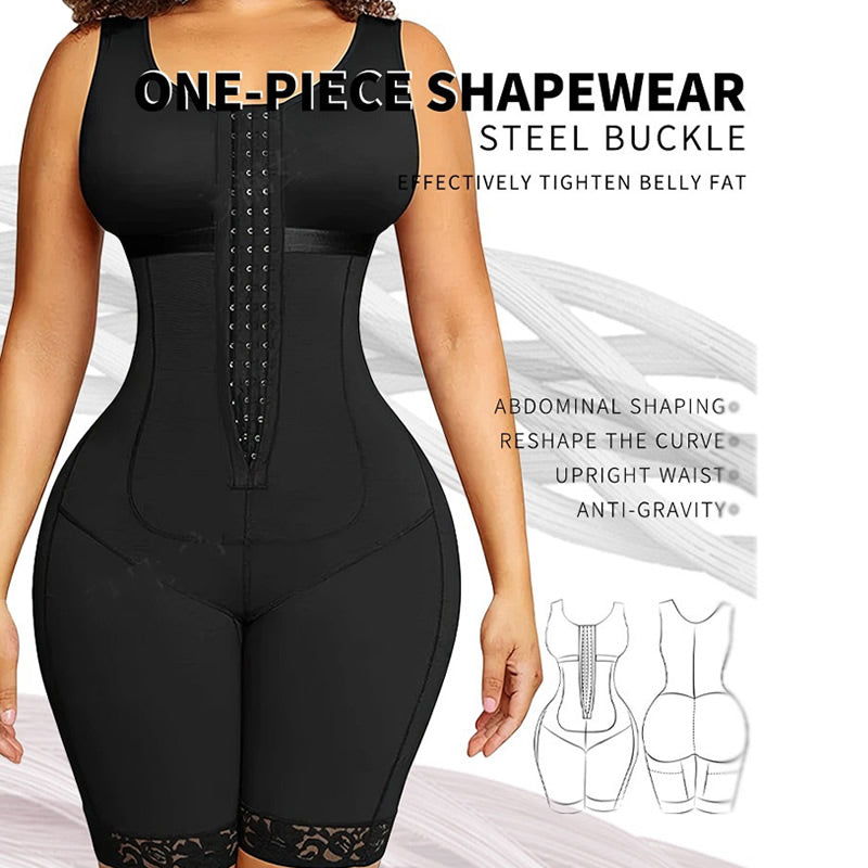 European and American plus button off shoulder tight corset, abdominal lifting hip jumpsuit