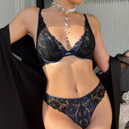 New French Style Sexy Ultra-Thin See-Through Lace Lingerie Anti-Sagging Large Bust Minimizer Bra