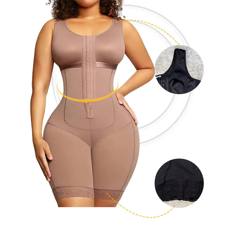 European and American plus button off shoulder tight corset, abdominal lifting hip jumpsuit
