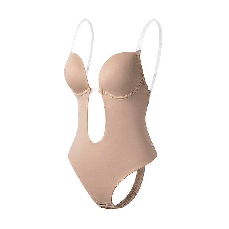 Strapless Bra Shapewear Transparent Detachable Straps Bodysuit Evening Dress Tight Corset Push-Up Shaping