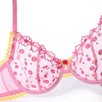 European and American Sexy Lingerie French Style Ultra-Thin Transparent Embroidered Lace Large Bust Minimizing Anti-Sagging