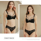 Sexy Lingerie Thin Cotton Large Bust Minimizer Side Breast Collection Anti-Sagging Plus Size Lace Set for Teen Girls