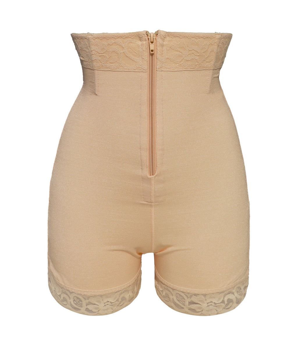 Zipper high waisted hip and abdominal lifting pants, body shaping pants