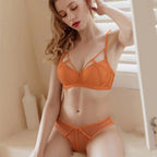 New European and American Style Sexy Lace-up Temptation Red Push-up Bra Plus Size Bra Set