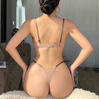 Sexy Lingerie French Style Ultra-Thin Sexy See-Through Mesh Embroidery Big Chest Minimizing Anti-Sagging