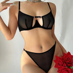 European and American Sexy Lingerie Large Bust Minimizer Anti-Sagging Ultra-Thin See-Through French Style Plus Size