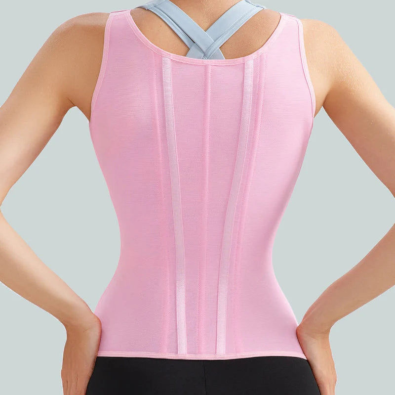 Strap style sports postpartum buckle high elastic waist shaping top