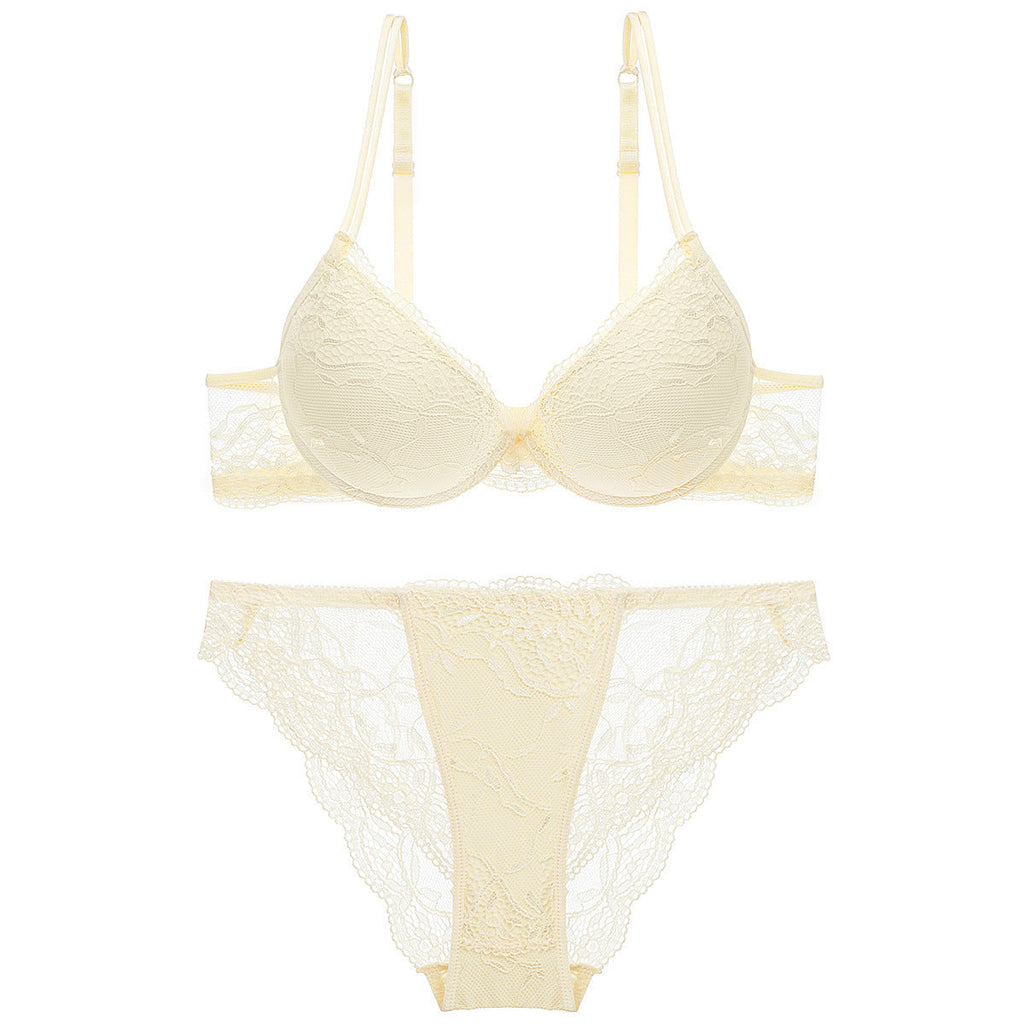European and American Sexy Deep V Small Chest Enhancing Anti-Sagging Lace Bra Set