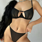 European and American Sexy Lingerie Large Bust Minimizer Anti-Sagging Ultra-Thin See-Through French Style Plus Size