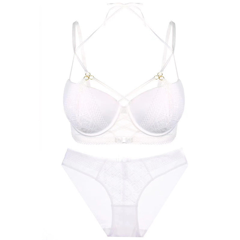 European and American Small Chest Push-Up Set Sexy Strap Design Lace Anti-Sagging Side Breast Collection