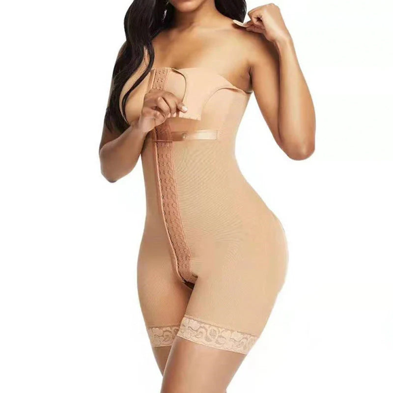 European and American detachable shoulder buckle postpartum abdominal plus size shapewear