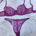 Sexy Lingerie Ultra-thin Sheer Flocked Printed Mesh Large Bust Minimizer Bra Set