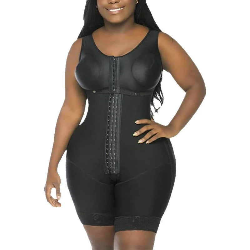 European and American detachable shoulder buckle postpartum abdominal plus size shapewear