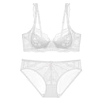 New Sexy Lace Large Bust Minimizer Push-Up Bra Set Ultra-Thin