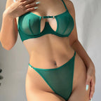 European and American Sexy Lingerie Large Bust Minimizer Anti-Sagging Ultra-Thin See-Through French Style Plus Size