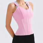 Strap style sports postpartum buckle high elastic waist shaping top