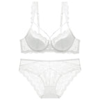 European and American Style Sexy Lace Lingerie Thin Cotton Large Bust Minimizer Plus Size Side Breast Collection Anti-Sagging Set