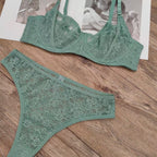 Sexy French Style Summer Ultra-Thin See-Through Lace Large Bust Minimizing Plus Size Lingerie Bra