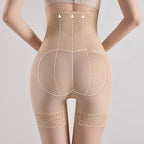 Summer high waisted shaping waistband anti exposure underwear seamless thin lifting hip pants