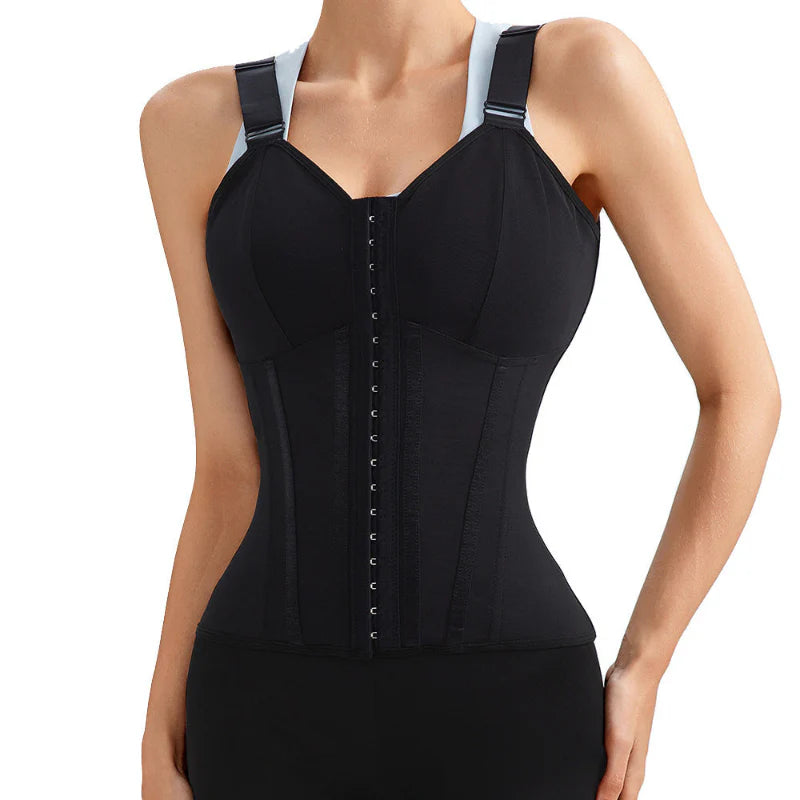Strap style sports postpartum buckle high elastic waist shaping top