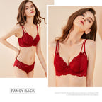 European and American Sexy Lingerie Ultra-Thin Large Bust Minimizer Anti-Sagging Plus Size Lace Bra Set