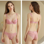 Sexy Lingerie Thin Cotton Large Bust Minimizer Side Breast Collection Anti-Sagging Plus Size Lace Set for Teen Girls