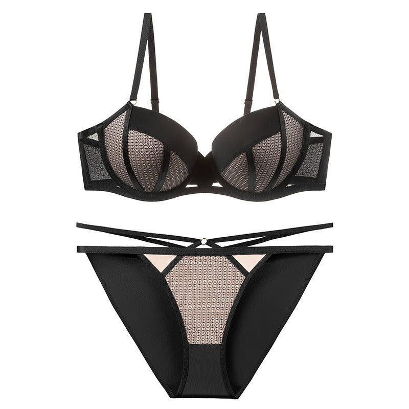 Small Chest Push-Up Bra Set, Enhancing Bust, Sexy Lace, Side Breast Collection, Anti-Sagging, Lift-Up