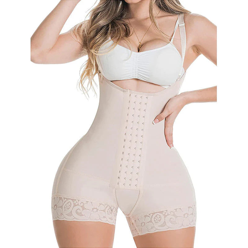 Four button plus size European and American style waist hip lifting jumpsuit