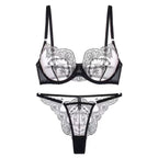French Style Sexy Lingerie Ultra-Thin Embroidered See-Through Temptation Thong Lace Big Bust Minimizer