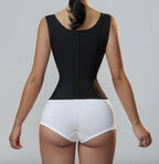 Latex Waist Cincher Outerwear Zipper Retro Top 15 Bone Tummy Control Vest