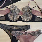 Sexy Lingerie French Style Ultra-Thin Embroidered Lace Lingerie for Large Busts, Minimizing and Anti-Sagging