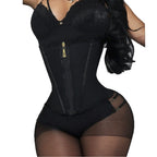 Latex Waist Cincher with Zipper and Button, Waist Binder for Sports Shaping and Tightening