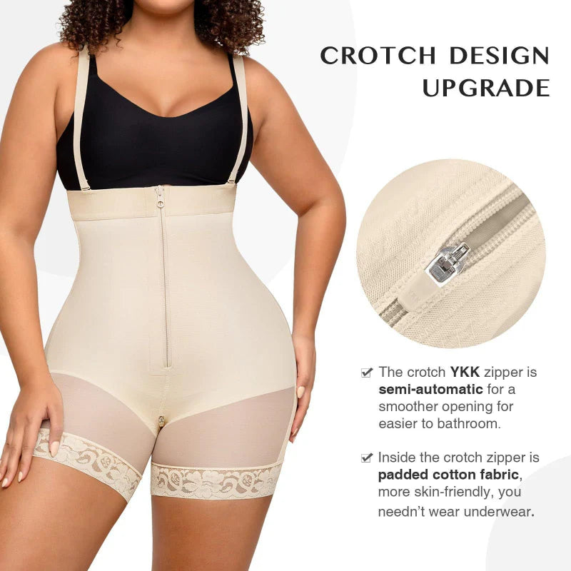 High Waist Detachable Strap Shapewear Bodysuit for Tummy Control and Butt Lifting Plus Size