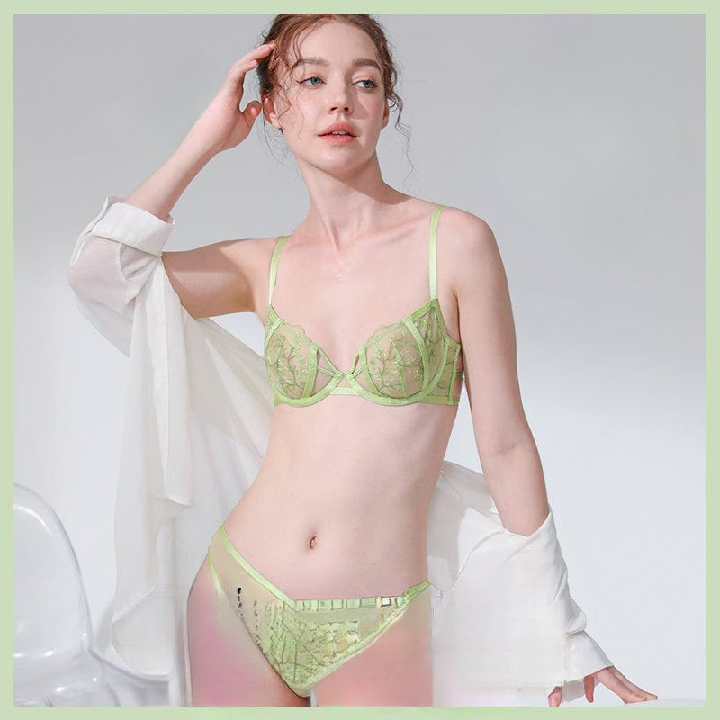 Sexy Lingerie French Style Ultra-Thin Large Bust Minimizing Plus Size Set Anti-Sagging Lift Lace Push-Up Bra